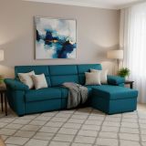 Divano letto matrimoniale azzurro 285x160cm - Priverno