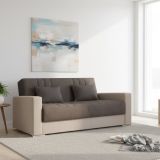 Divano letto matrimoniale beige e grigio 230x96cm - Arix