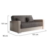Divano letto matrimoniale beige e grigio 230x96cm - Arix