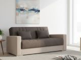 Divano letto matrimoniale beige e grigio 230x96cm - Arix