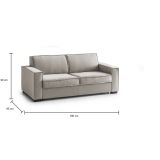 Divano letto matrimoniale tortora 180x95cm - Alano