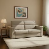 Divano letto matrimoniale tortora 205x95cm - Biscossi