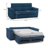 Divano letto moderno blu 225x95cm - Nus