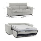 Divano letto moderno grigio chiaro 225x95cm - Nus