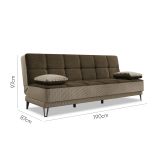 Divano letto moderno grigio e marrone 190x87cm - Aborigeni