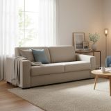Divano letto moderno tortora 160x95cm - Alcatraz