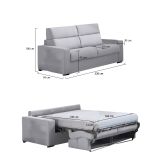 Divano letto per ospiti grigio 220x95cm - Marcon