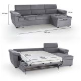 Divano letto per ospiti grigio 285x160cm - Tolle