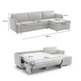Divano letto per ospiti grigio chiaro 260x160cm - Sumirago