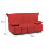Divano letto per ospiti rosso 165x90cm - Antal