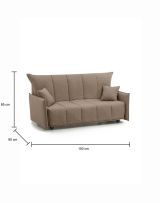 Divano letto per ospiti tortora 150x90cm - Alaric