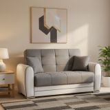 Divano letto reclinabile bianco e grigio 163x84cm - Aloe