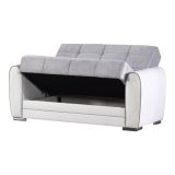 Divano letto reclinabile bianco e grigio 163x84cm - Aloe