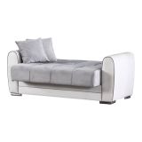 Divano letto reclinabile bianco e grigio 163x84cm - Aloe