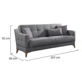 Divano letto reclinabile grigio 207x82cm - Argia