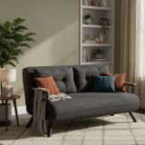 Divano letto reclinabile grigio cenere 133x78cm - Calvin