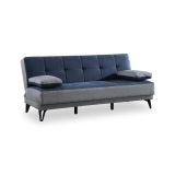 Divano letto reclinabile grigio e blu 190x87cm - Aborigeni