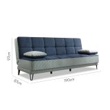 Divano letto reclinabile grigio e blu 190x87cm - Aborigeni