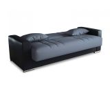 Divano letto reclinabile nero e grigio 230x96cm - Arix