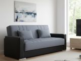 Divano letto reclinabile nero e grigio 230x96cm - Arix