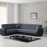 Divano letto reclinabile nero e grigio 305x238cm - Gaillardia