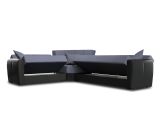 Divano letto reclinabile nero e grigio 305x238cm - Gaillardia