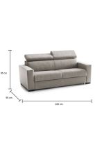 Divano letto reclinabile tortora 220x95cm - Action
