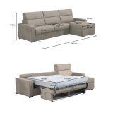 Divano letto reclinabile tortora 280x160cm - Celleno