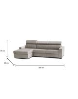 Divano letto reclinabile tortora 280x95cm - Alibabah