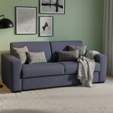 Divano letto rivestito in tessuto blu 160x95cm - Alcatraz