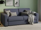 Divano letto rivestito in tessuto blu 160x95cm - Alcatraz