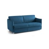 Divano letto rivestito in tessuto blu 180x95cm - Trissino