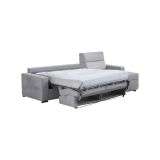 Divano letto rivestito in tessuto grigio 280x160cm - Celleno