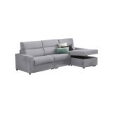 Divano letto rivestito in tessuto grigio 280x160cm - Celleno