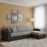 Divano letto rivestito in tessuto grigio e antracite 260x95cm - Allegria