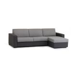 Divano letto rivestito in tessuto grigio e antracite 260x95cm - Allegria