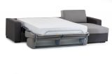 Divano letto rivestito in tessuto grigio e antracite 260x95cm - Allegria