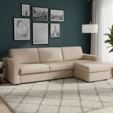 Divano letto sfoderabile beige 280x95cm - Aika