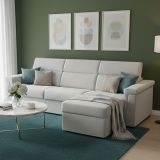 Divano letto sfoderabile grigio chiaro 285x160cm - Ganzaria