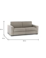Divano letto sfoderabile tortora 200x95cm - Andymion