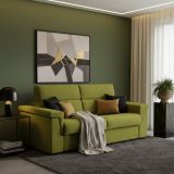 Divano letto sfoderabile verde 225x95cm - Benedetto