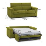Divano letto sfoderabile verde 225x95cm - Benedetto