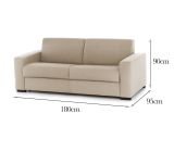 Divano morbido beige 180x95x90h cm - Cianite