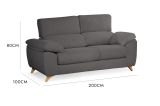 Divano reclinabile antracite 200x85x107h cm - Anem