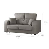 Divano reclinabile grigio 160x80x95h cm - Asazi
