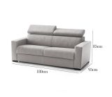 Divano regolabile grigio 180x95x85h cm - Kiev