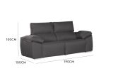Divano sfoderabile antracite 190x100x100h cm - Assiria