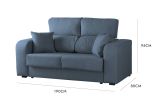 Divano sfoderabile azzurro 190x80x95h cm - Quarzo