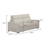Divano sfoderabile beige 180x95x100h cm - Vialfre