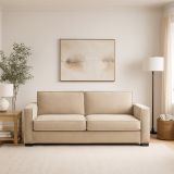 Divano sfoderabile beige 200x95x90h cm - Eletta